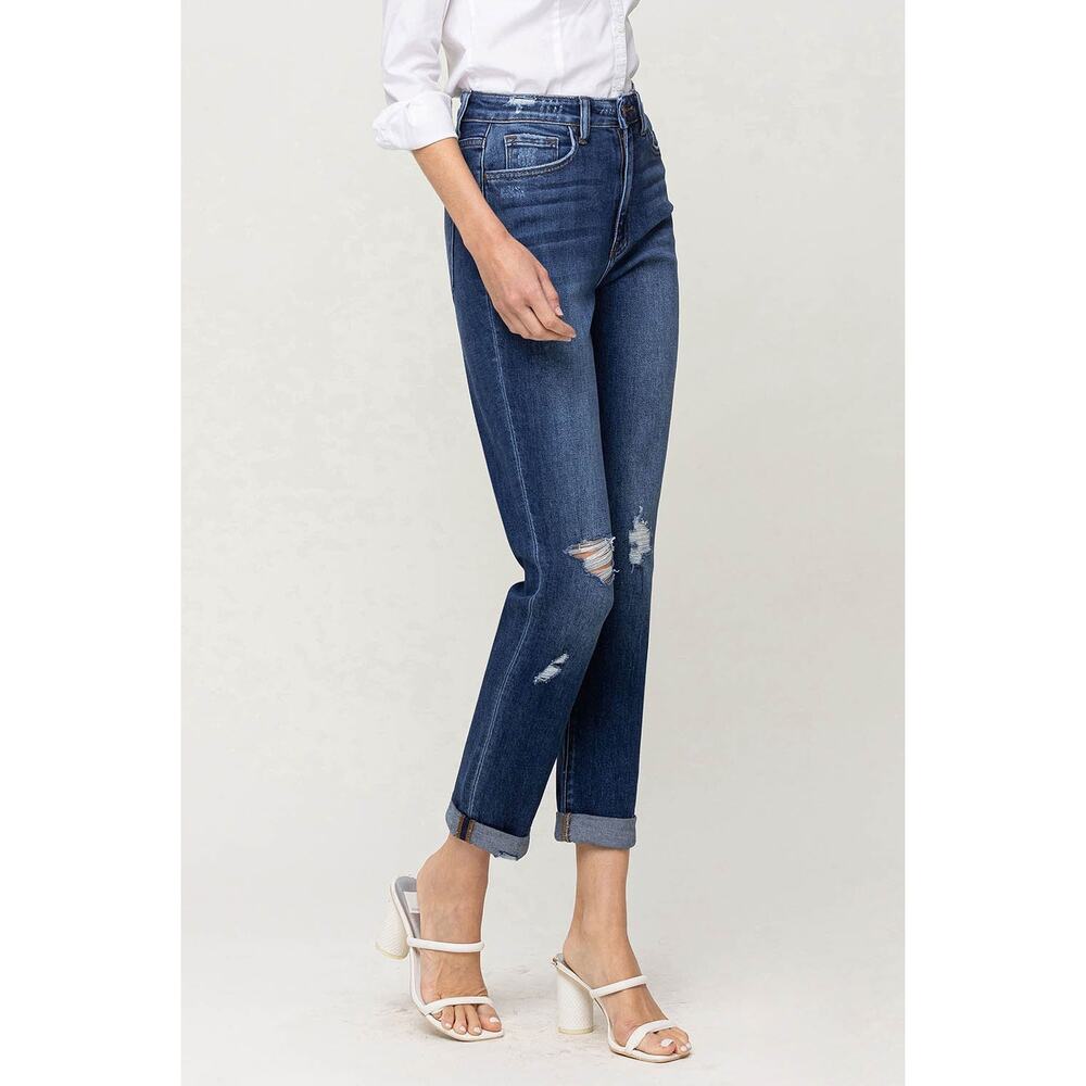 Flying Monkey Super High Rise Distressed Cuffed Mom Jeans - Y3986 - Size 29 - Picture 3 of 9